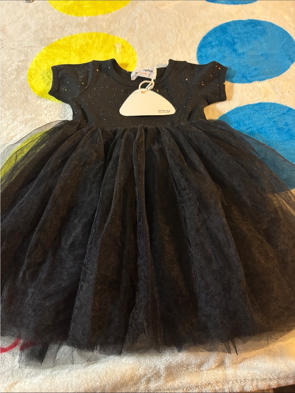Girls Black Sparkle Tulle  Dress